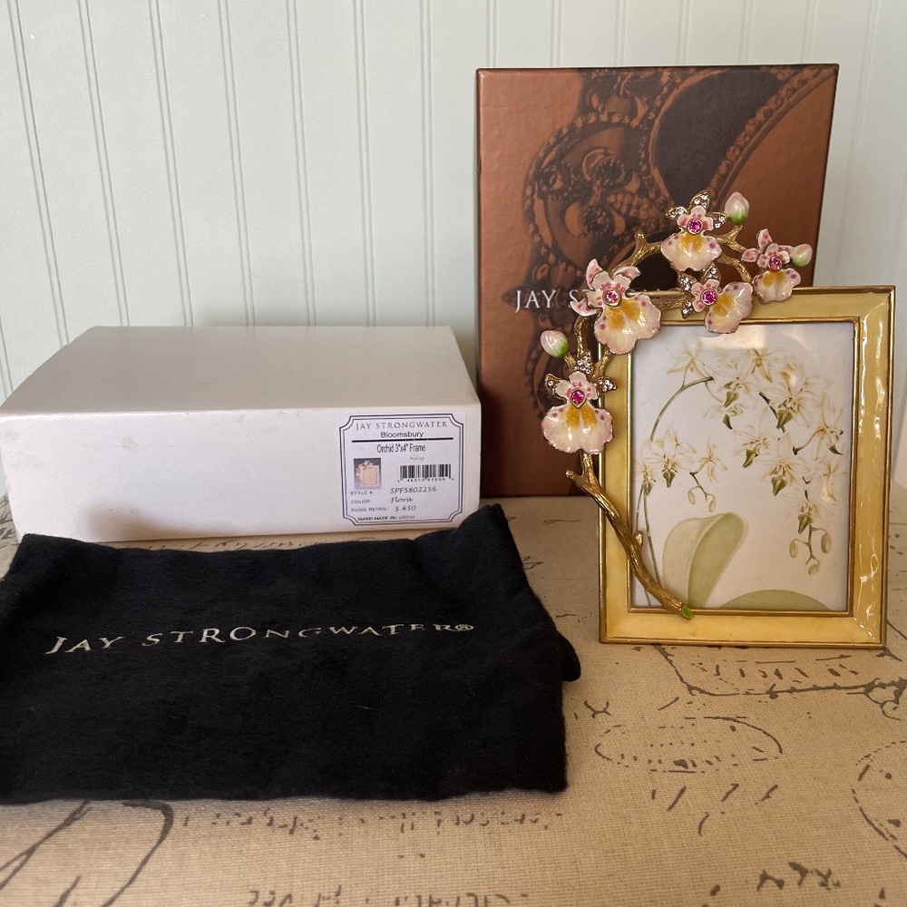 Jay Strongwater Orchid 3x4 Frame